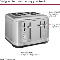 KitchenAid 4 Slice Toaster, KMT4109SX, Brushed Stainless Steel