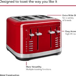 KitchenAid 4 Slice Toaster KMT4109ER, Empire Red