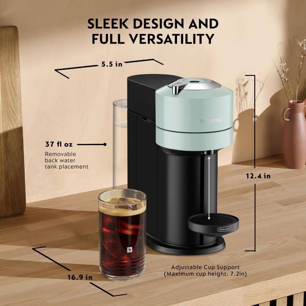 Nespresso Vertuo Next Coffee and Espresso Maker by De'Longhi, Jade