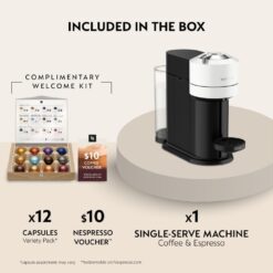 Nespresso Vertuo Next Coffee and Espresso Maker by De'Longhi, White