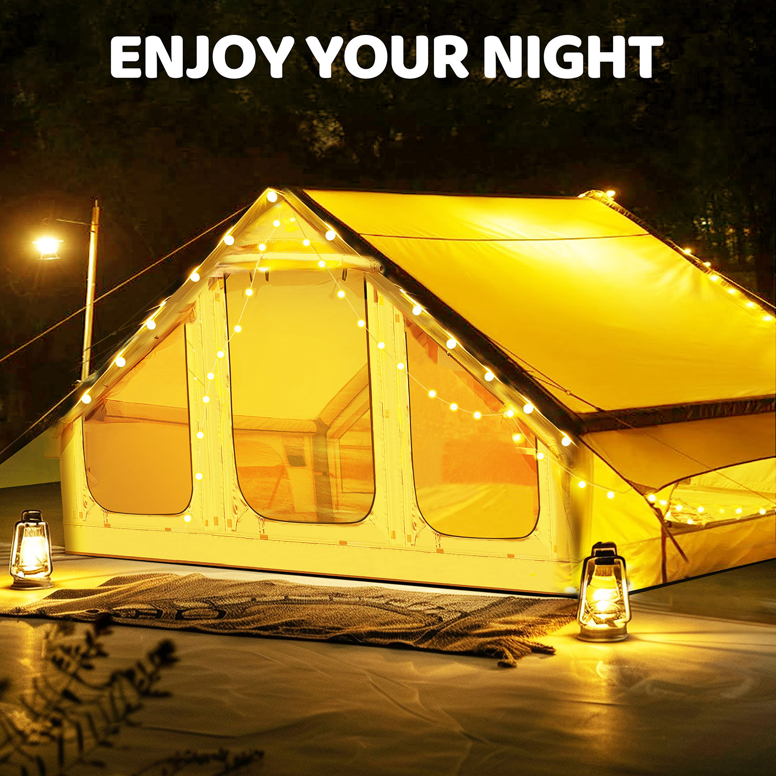 Esazn Inflatable Camping Tents Polyester 6 -Person Tent