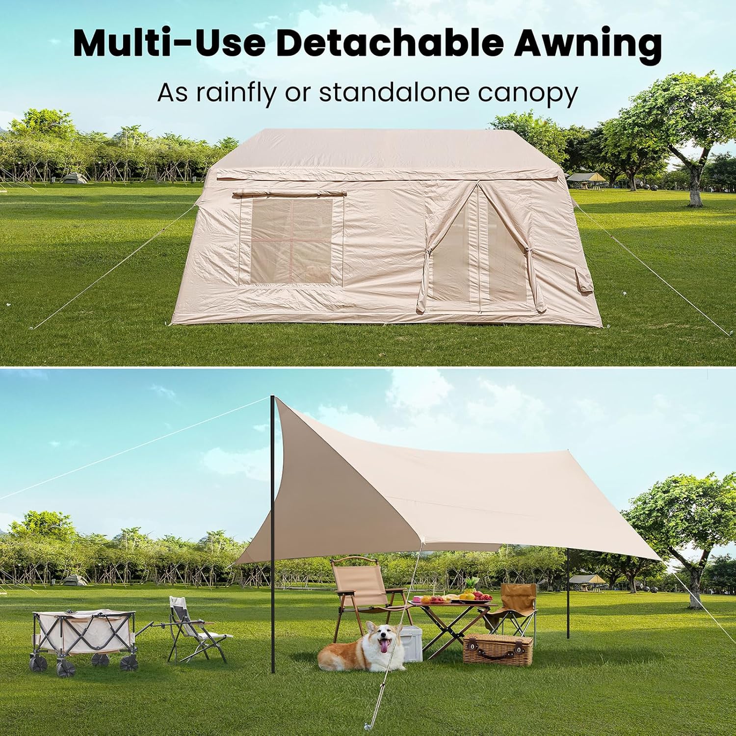 Esazn 8-10 People Inflatable Camping Tents Polyester 8 -Person Tent