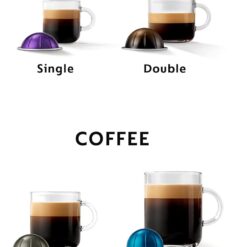 Nespresso Vertuo Coffee and Espresso Maker by De'Longhi, Piano Black with Aeroccino Milk Frother