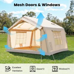 Esazn 4-6 People Inflatable Camping Tents Polyester 6 -Person Tent