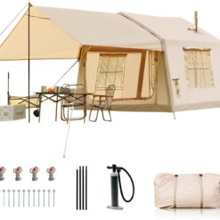 Esazn 4-6 People Inflatable Camping Tents Polyester 6 -Person Tent