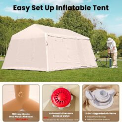 Esazn 6-8 People Inflatable Camping Tents Polyester 6 -Person Tent