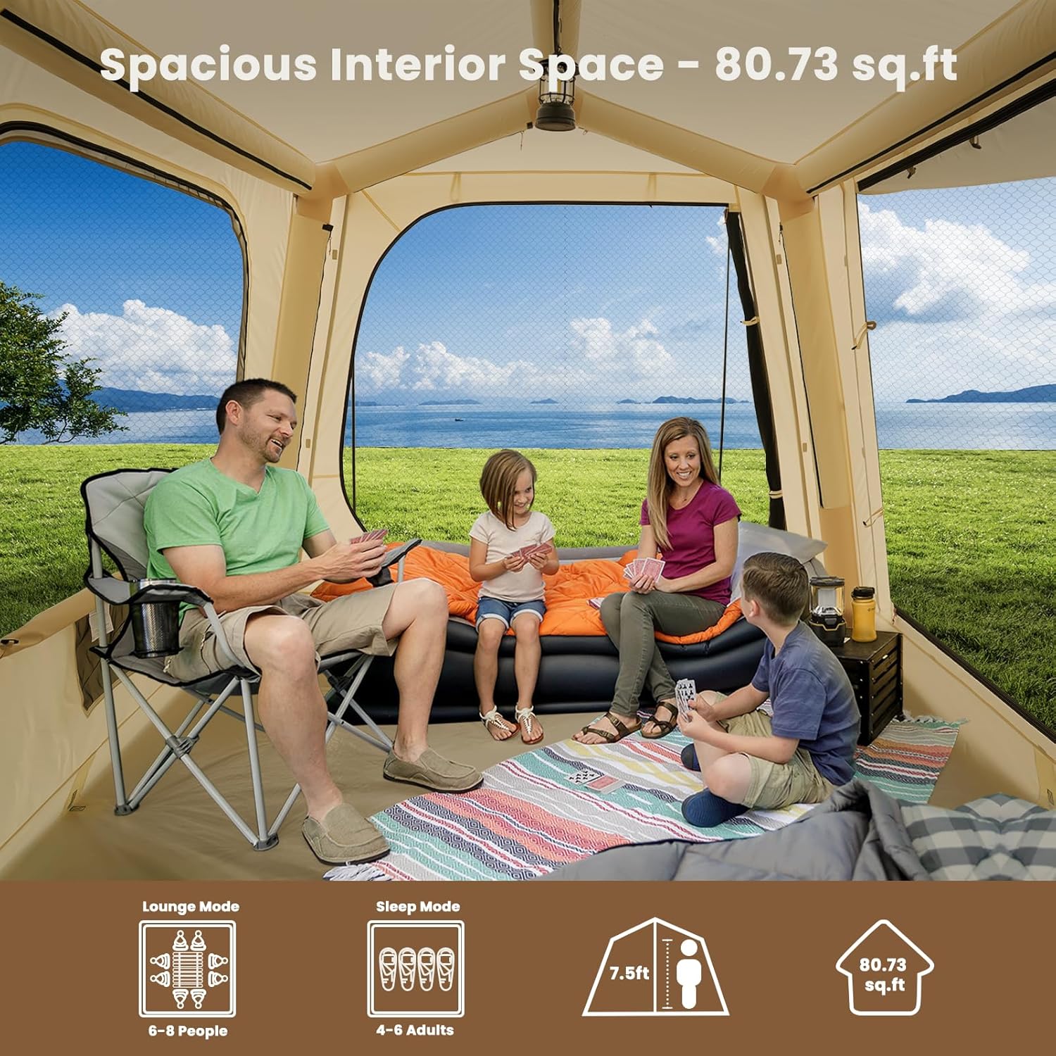 Esazn Truck Tent Polyester 6 -Person Screen tent