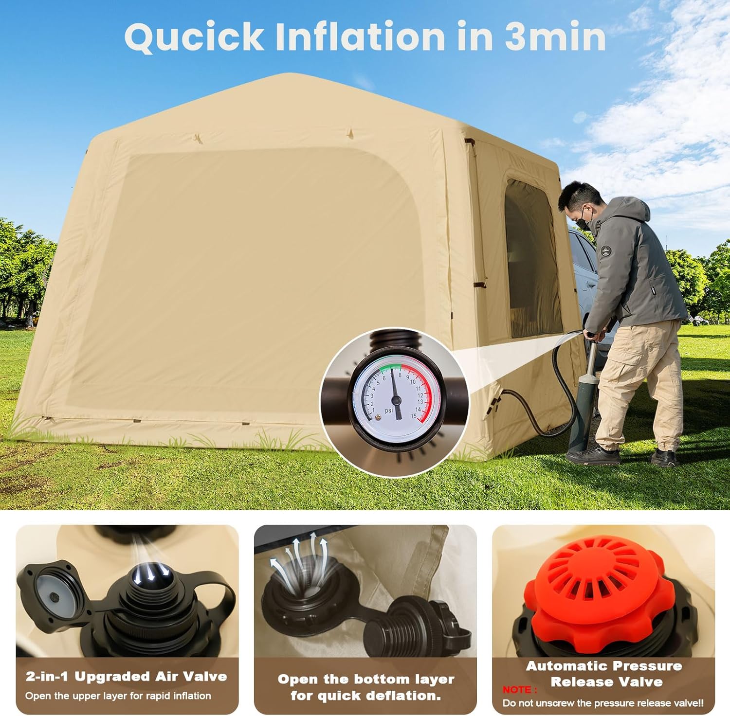 Esazn Truck Tent Polyester 6 -Person Screen tent