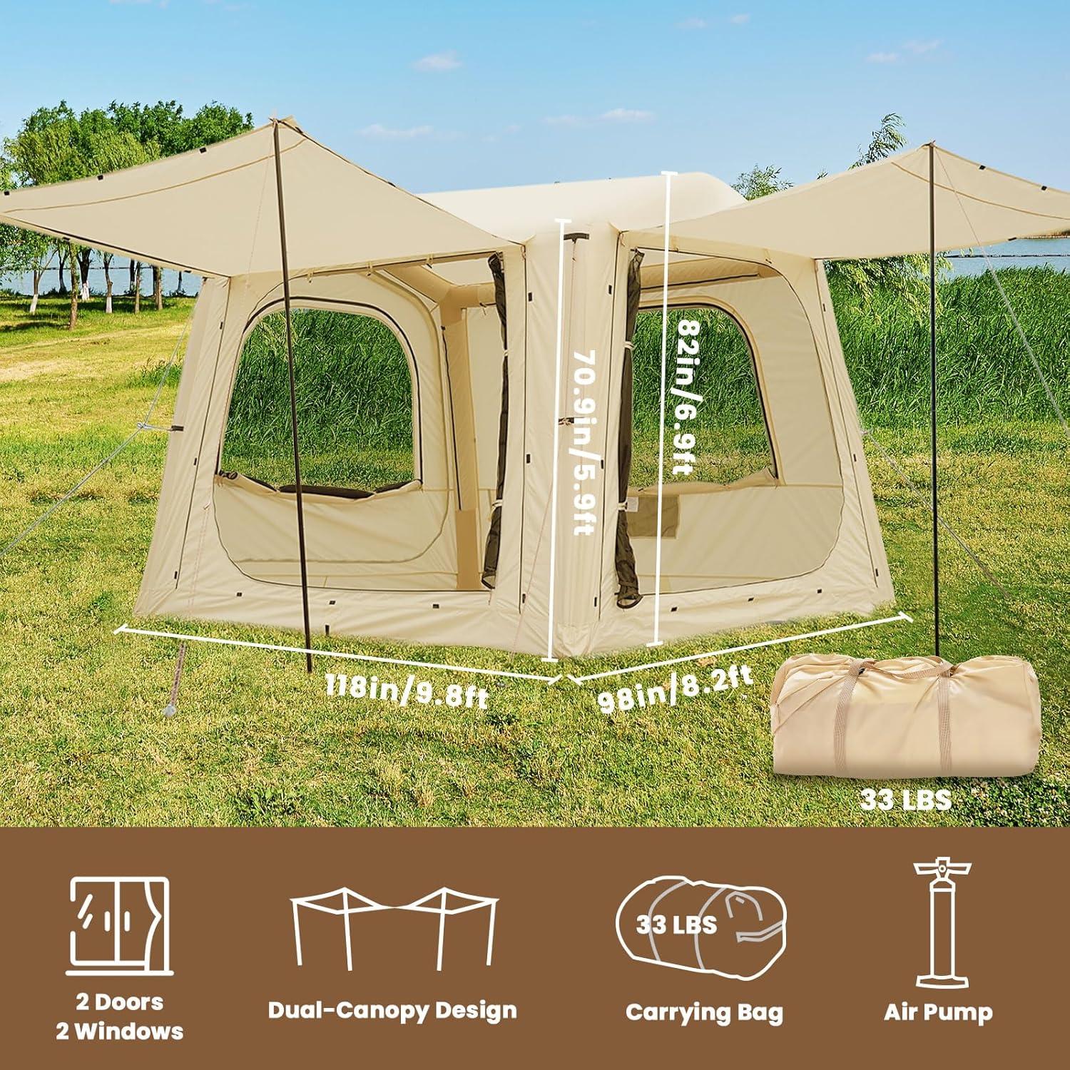 Esazn Truck Tent Polyester 6 -Person Screen tent