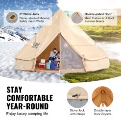 SVOPES Canvas Bell Tent Polyester 8 -Person Tent