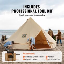 SVOPES Canvas Bell Tent Polyester 8 -Person Tent