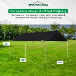 Caravan Canopy Domain 10 x 20 Feet Straight Leg Instant Canopy Tent Set w/Sidewalls