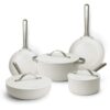 alva Mobi 8-Piece Ceramic Nonstick Cookware Set - Cannoli Cream