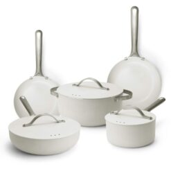 alva Mobi 8-Piece Ceramic Nonstick Cookware Set - Cannoli Cream