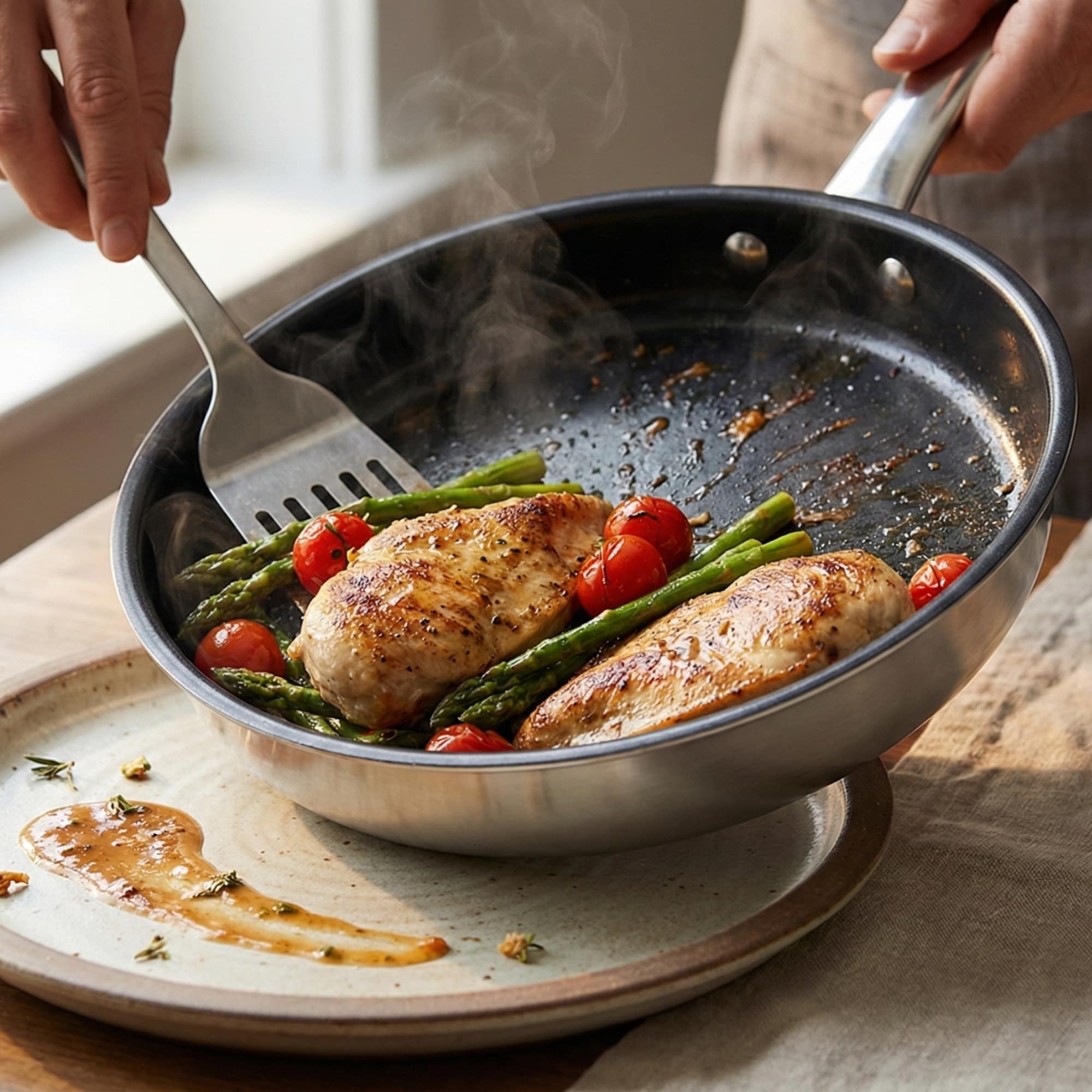alva Maestro 5-Ply Stainless Steel Nonstick Frying Pan 3-Piece Set (8-in 9.5-in 11-in)