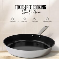 alva Maestro 5-Ply Stainless Steel Nonstick Frying Pan 3-Piece Set (8-in 9.5-in 11-in)