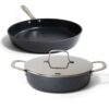 alva Maestro 3-Piece Ceramic Nonstick Cookware Set - 3.5qt Saute Pan and 11-inch Frying Pan