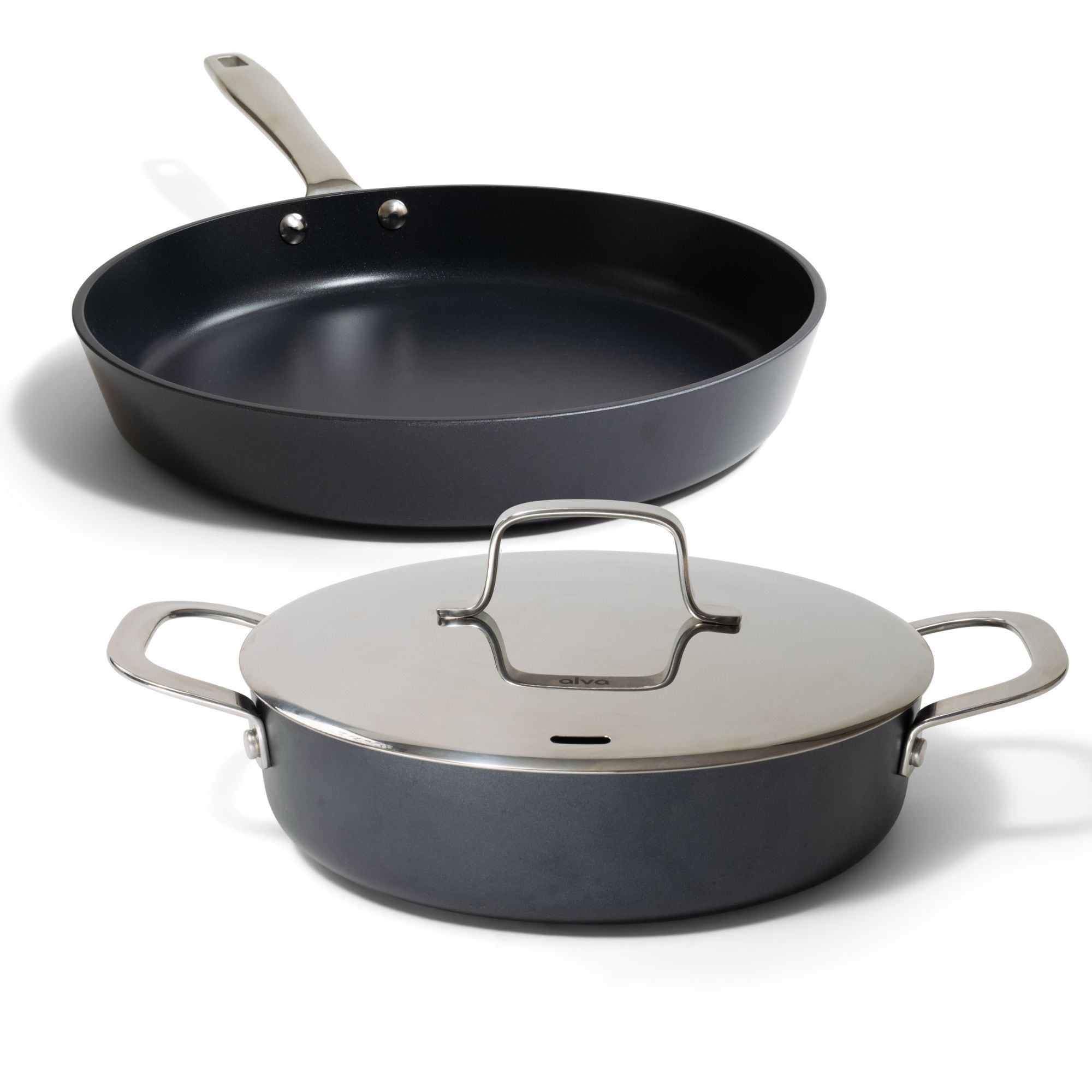 alva Maestro 3-Piece Ceramic Nonstick Cookware Set - 3.5qt Saute Pan and 11-inch Frying Pan