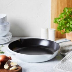STAUB Cast Iron 10-inch Fry Pan - White