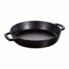 STAUB Cast Iron 13-inch Double Handle Fry Pan - Matte Black