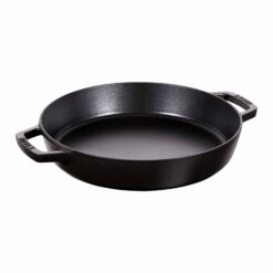 STAUB Cast Iron 13-inch Double Handle Fry Pan - Matte Black