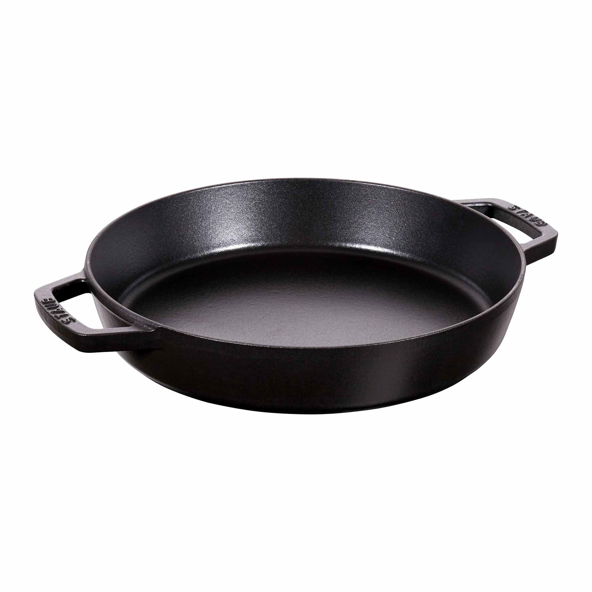 STAUB Cast Iron 13-inch Double Handle Fry Pan - Matte Black