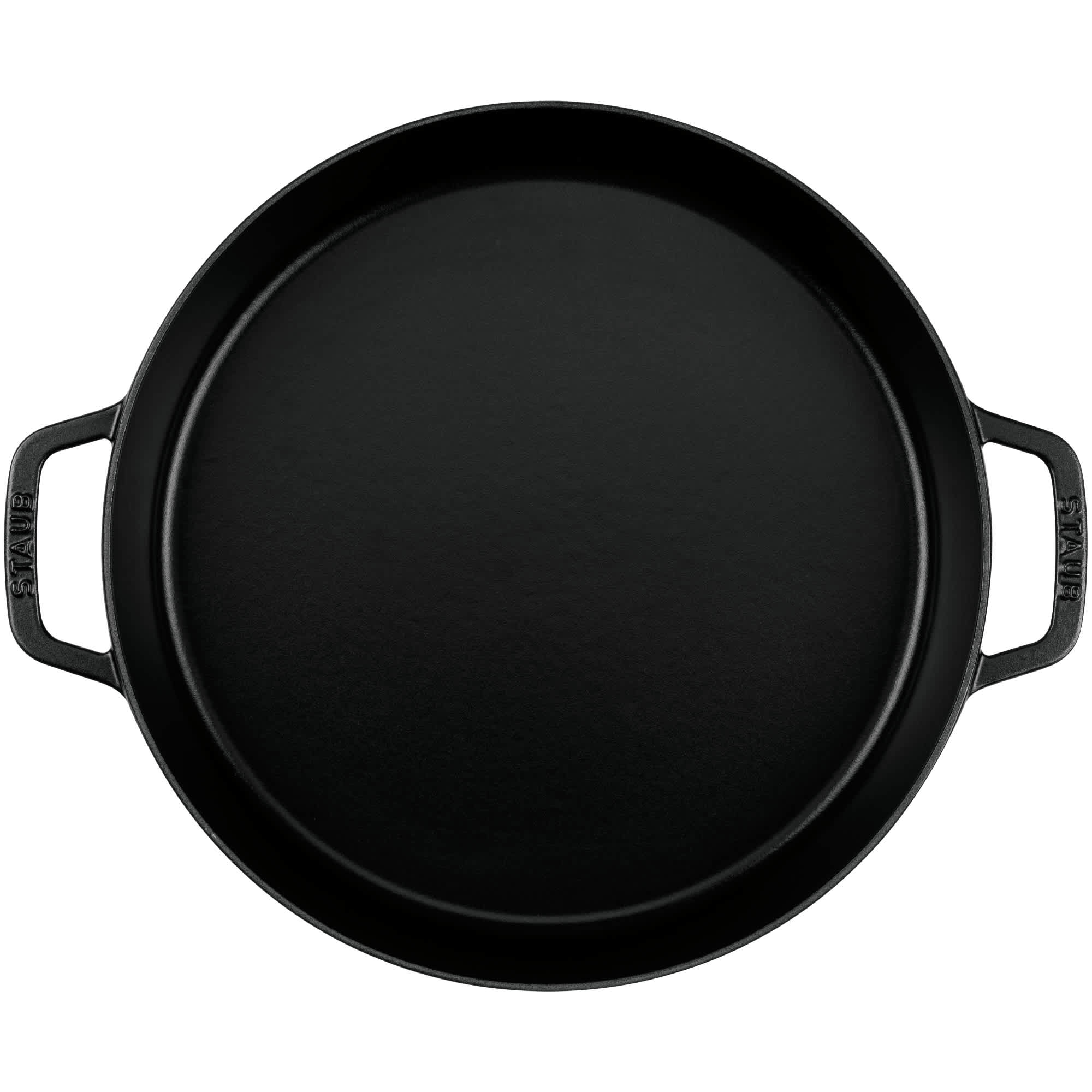 STAUB Cast Iron 13-inch Double Handle Fry Pan - Matte Black
