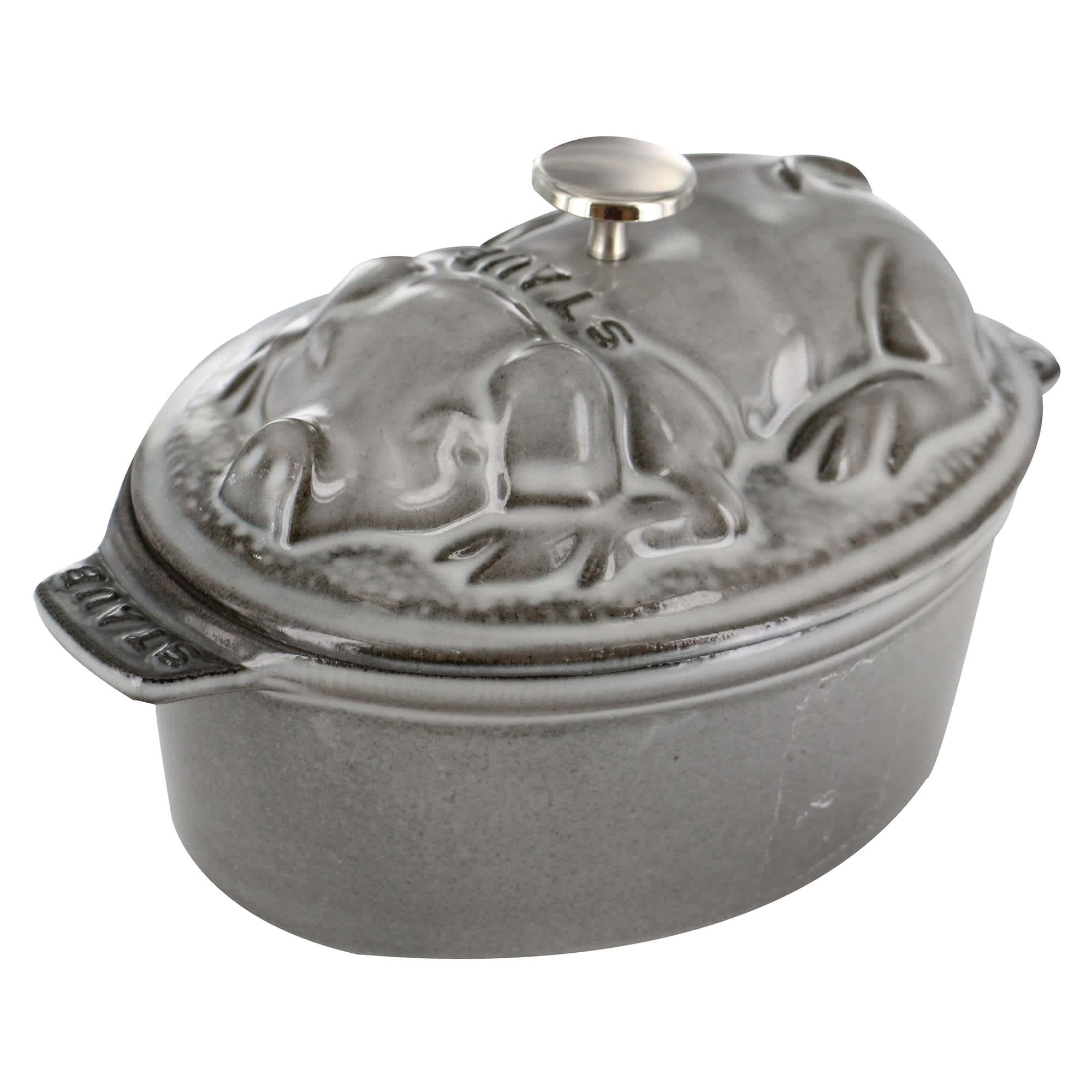 STAUB Cast Iron 1-qt Pig Cocotte - Graphite Grey