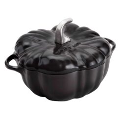 STAUB Cast Iron 3.5-qt Pumpkin Cocotte with Stainless Steel Knob - Black