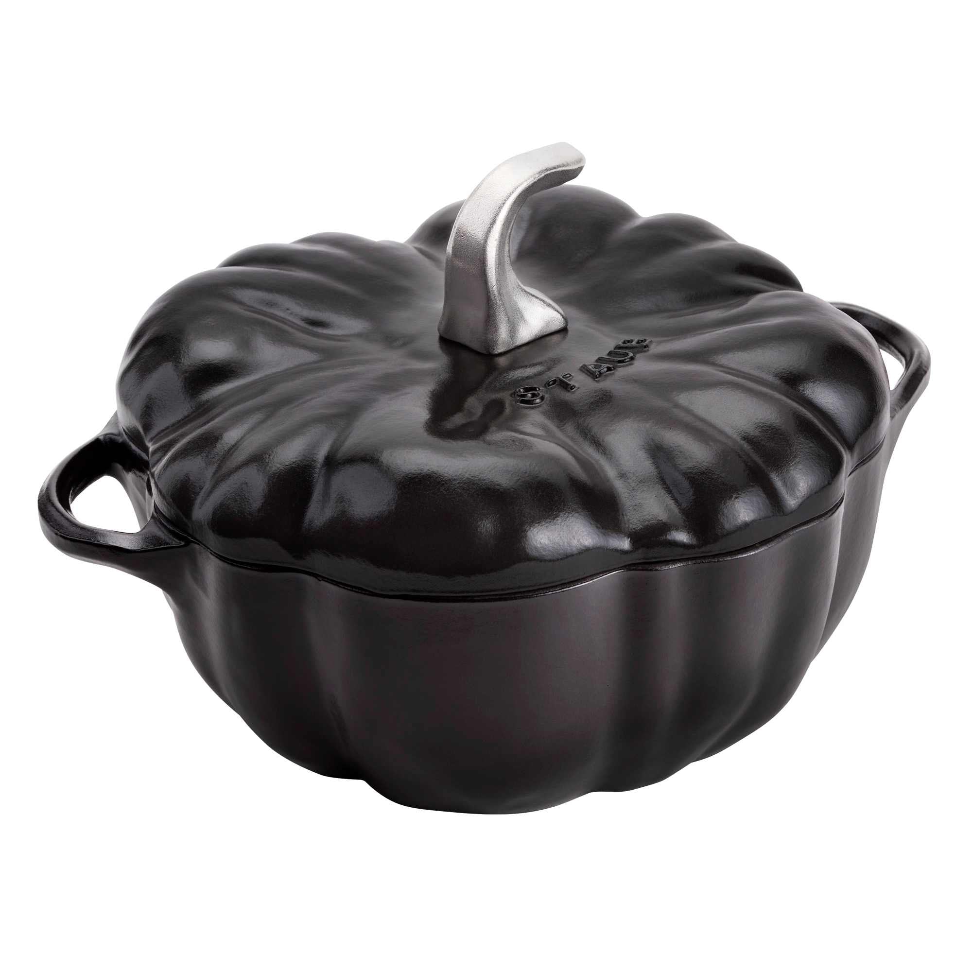 STAUB Cast Iron 3.5-qt Pumpkin Cocotte with Stainless Steel Knob - Black