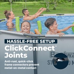 Bestway Steel Pro MAX 14 Feetx48 Inches Round Above Ground Swimming Pool with Pump and Cover
