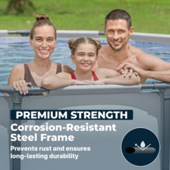 Bestway Steel Pro MAX 14 Feetx48 Inches Round Above Ground Swimming Pool with Pump and Cover