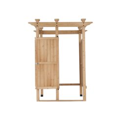 Homsee Spacious Outdoor Shower Privacy Room with Storage Shelf Durable Rust Resistant Hardware and Weather Resistant Finish
