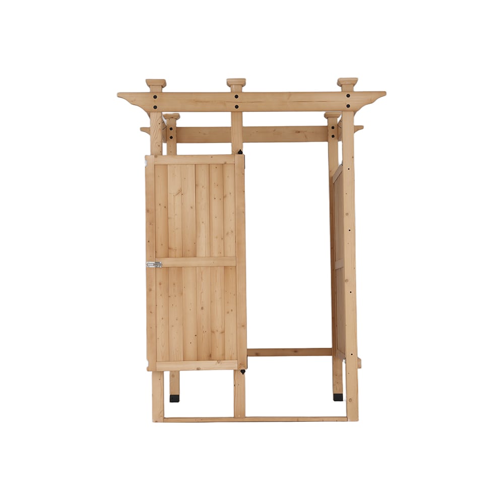 Homsee Spacious Outdoor Shower Privacy Room with Storage Shelf Durable Rust Resistant Hardware and Weather Resistant Finish
