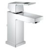 GROHE Eurocube Starlight Chrome Single Hole 1-Handle WaterSense Bathroom Sink Faucet with Drain