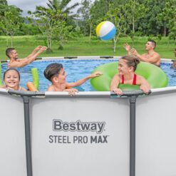 Bestway Steel Pro MAX 13 Feetx48 Inches Round Above Ground Swimming Pool with Pump and Cover