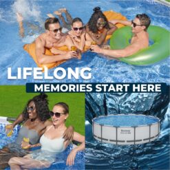 Bestway Steel Pro MAX 15ft x 42 in Round Above Ground Swimming Pool with Pump and Cover