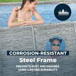Bestway Power Steel Swim Vista 14ft x 8ft2in x 39.5in Above Ground Swimming Pool Set