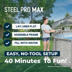 Bestway Power Steel Swim Vista 14ft x 8ft2in x 39.5in Above Ground Swimming Pool Set