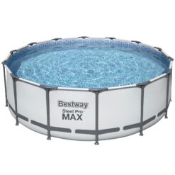 Bestway Multicolor LED Waterfall and 14 Feetx48 Inches Round Above Ground Swimming Pool Set