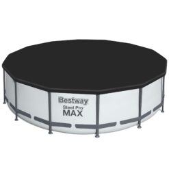 Bestway Multicolor LED Waterfall and 14 Feetx48 Inches Round Above Ground Swimming Pool Set