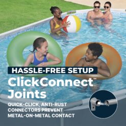 Bestway Power Steel 16ft x 10ft x 42in Rectangular Above Ground Swimming Pool Set