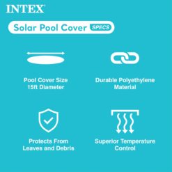 Intex 15-ft x 15-ft x 42-in Inflatable top ring Round Above-Ground Pool with Filter Pump with Ground Cloth with Pool Cover with Ladder
