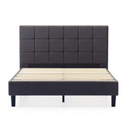 Zinus King Dark Gray Metal with Headboard