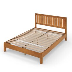 Zinus Twin Rustic Pine Wood Platform Bed with Headboard