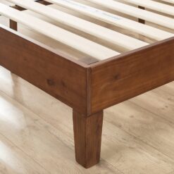 Zinus King Antique Espresso Wood Platform Bed with Headboard