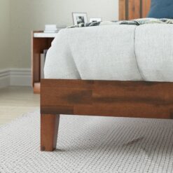 Zinus Full Antique Espresso Wood Platform Bed with Headboard