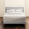 Zinus King Light Gray Tufted Bed Frame with Headboard