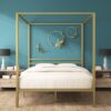 Zinus Queen Gold Metal Bed Frame with Headboard