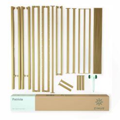 Zinus Queen Gold Metal Bed Frame with Headboard